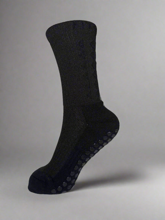 Anti-Slip Premium Grip Socks for Football - Black, Superior Traction