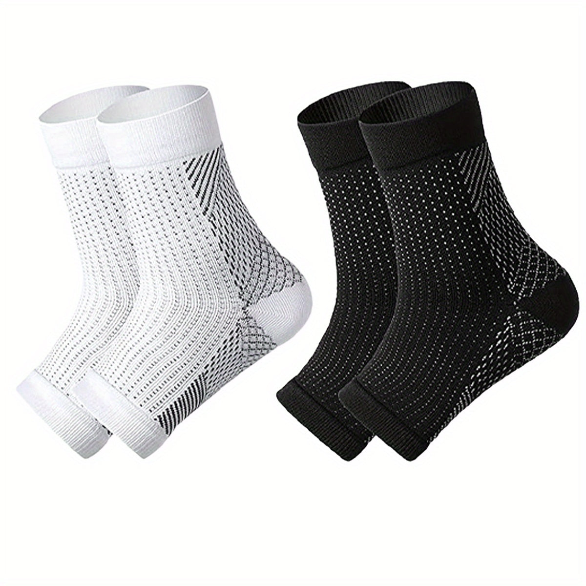 Black Neuropathy Compression Socks with targeted compression zones